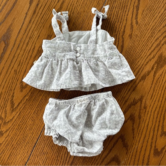 Like New Baby Gap Linen Blend Two Piece Summer Floral Outfit, 3-6 months - Picture 5 of 13